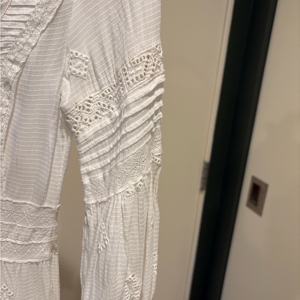 Free People Ivory Long Sleeve Lace Dress - Picture 4 of 5